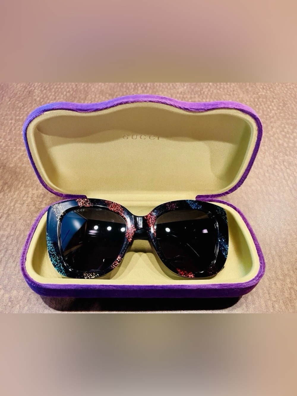 Gucci Cat Eye Ladies Sunglasses GG0327S 003 52 Made In Italy With Case MSRP $575